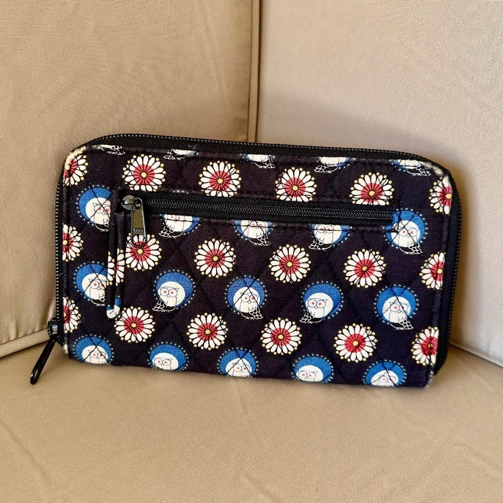 Vera Bradley "Night Owl' Zip Around Wallet - Picture 2 of 7